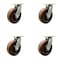 Service Caster 8'' Extra Heavy Duty High Temp Phenolic Wheel Swivel Top Plate Caster, 4PK CRAN-SCC-KP92S830-PHRHT-4 - alternate 1